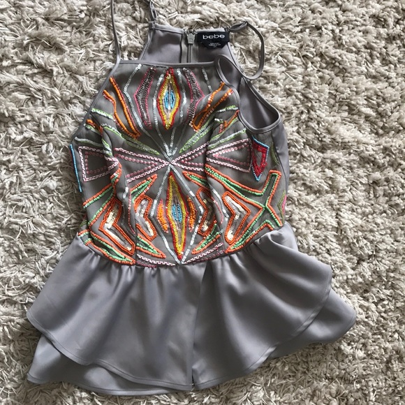 bebe Tops - *SOLD Bebe beaded peplum tank